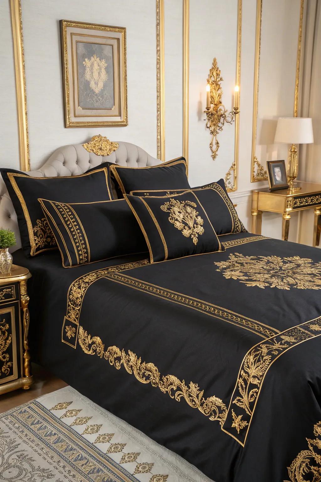 Adding glamour with black and gold.