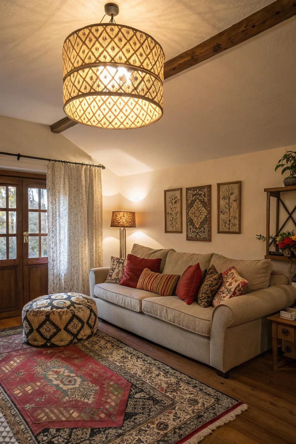 Textile shades create a snug and welcoming atmosphere.