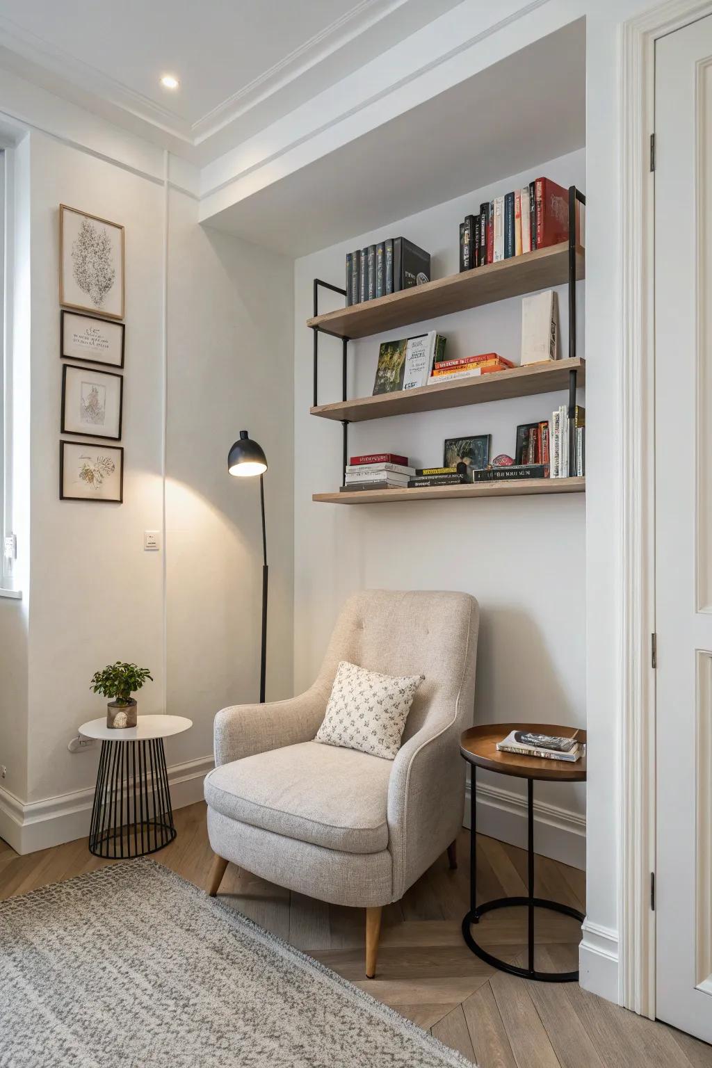 A modern minimalist nook where simplicity meets elegance.