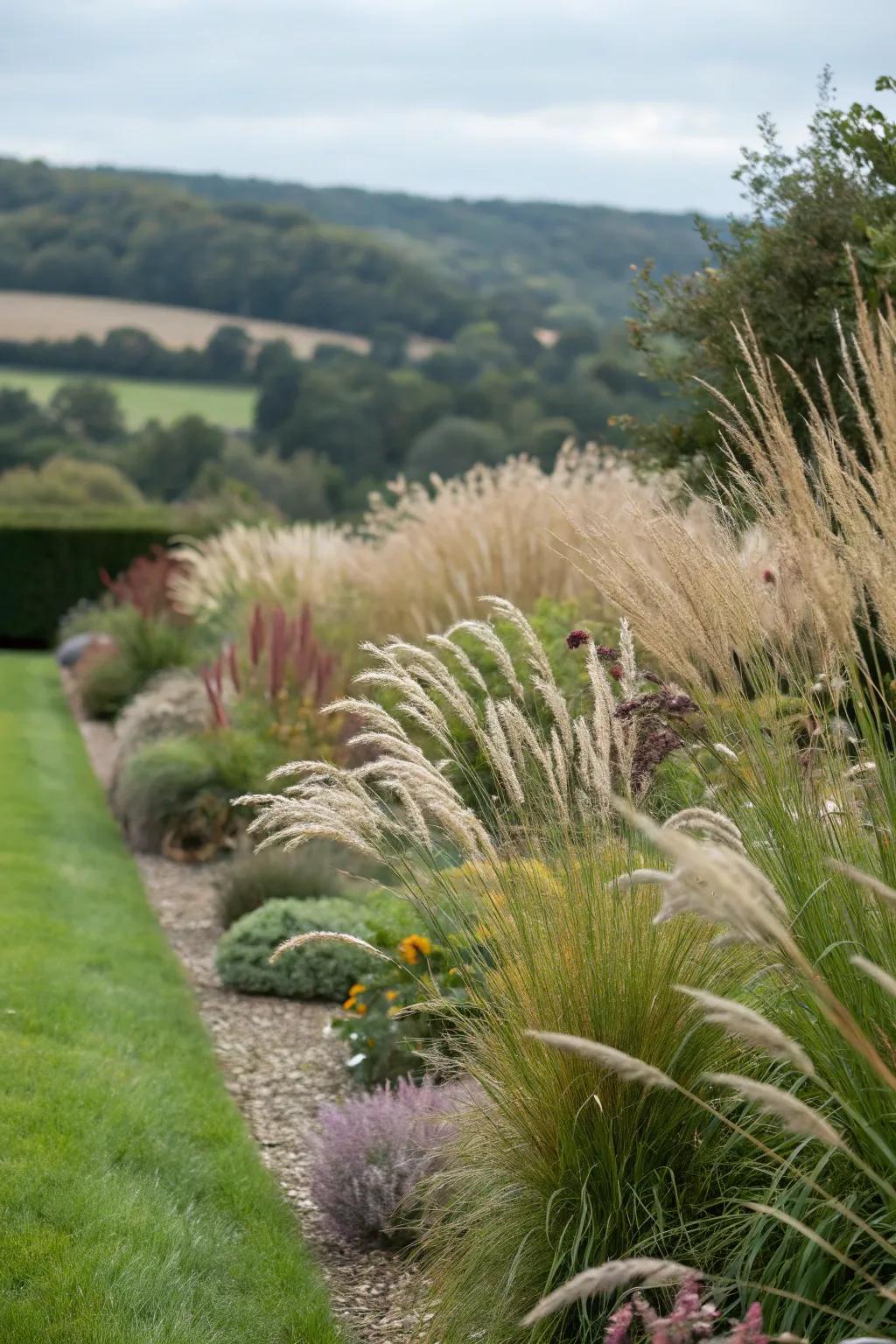 A layered look with grasses of different heights.