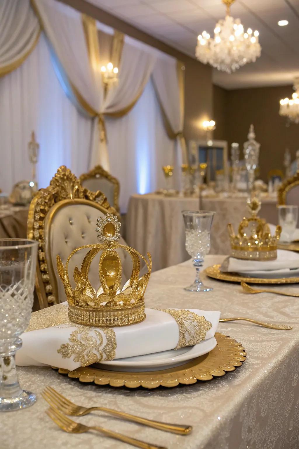A regal-themed baby shower befitting a petite sovereign