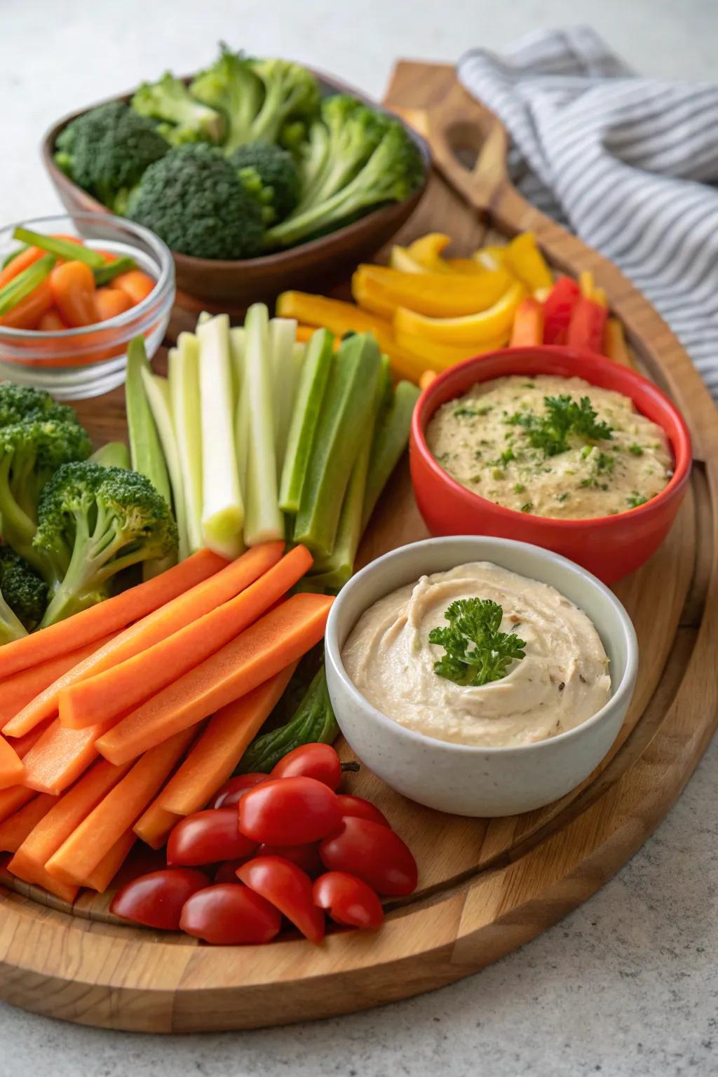 A crunchy, savory display of seasonal fresh sticks.