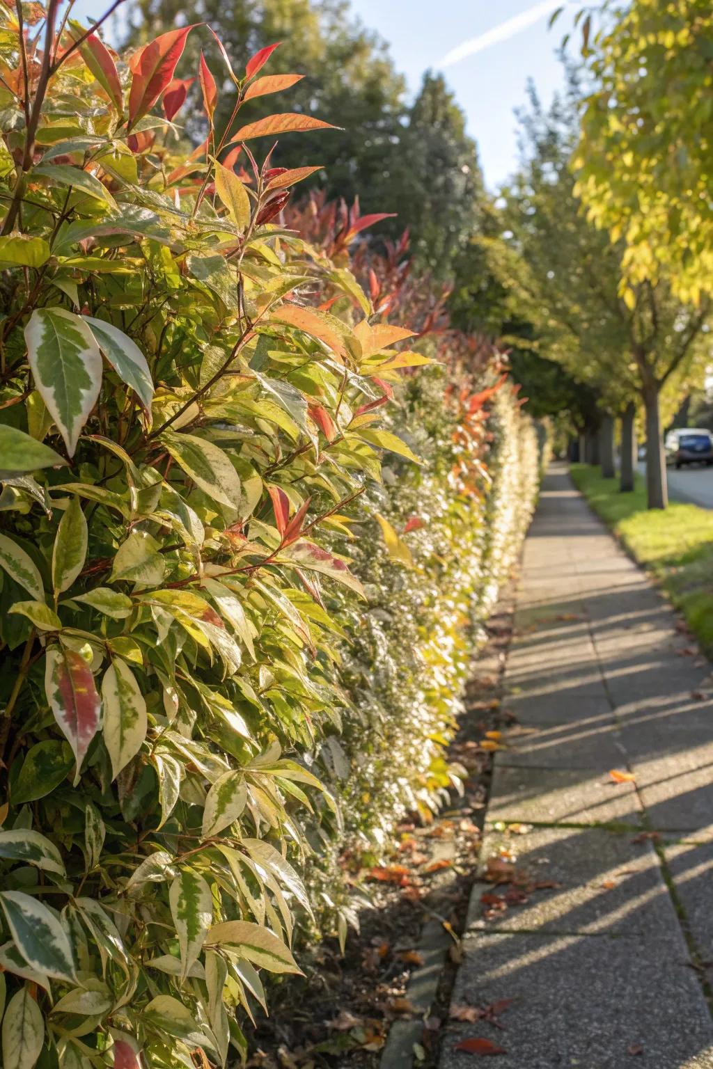 Speckled willow creates a striking and colorful fence.