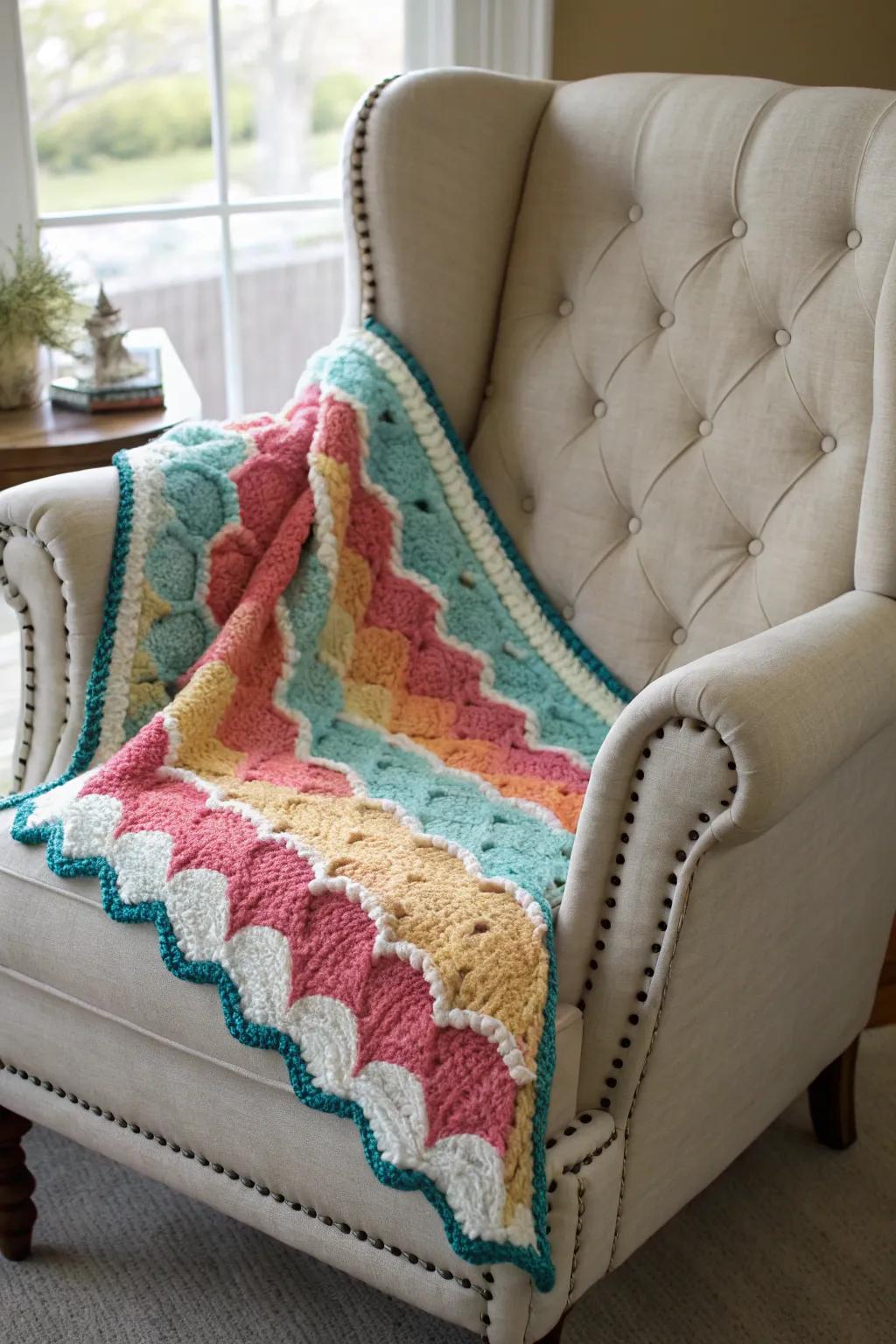 The shell borders make a beautiful and dramatic finish.