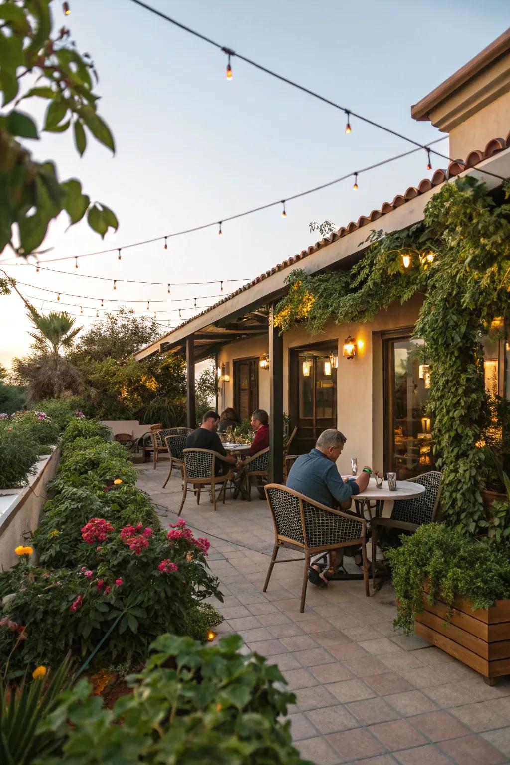 Outdoor seating offers a revitalizing al fresco cafe experience.