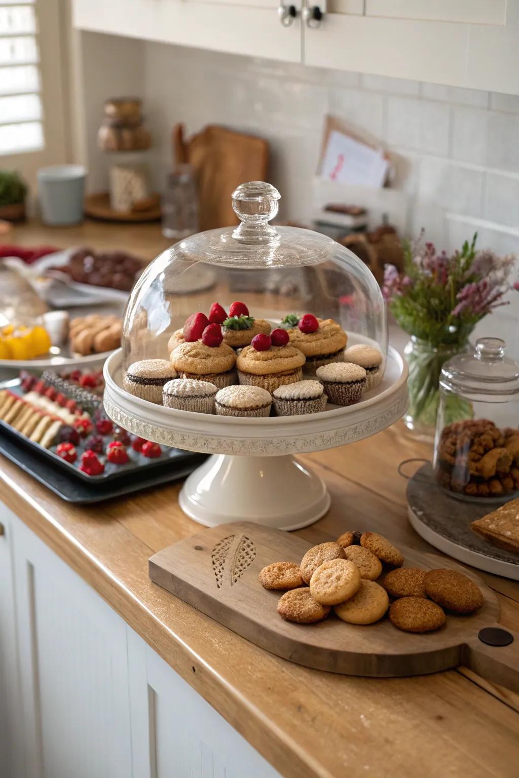 Display your sweet treats in style with an elegant dome presentation.