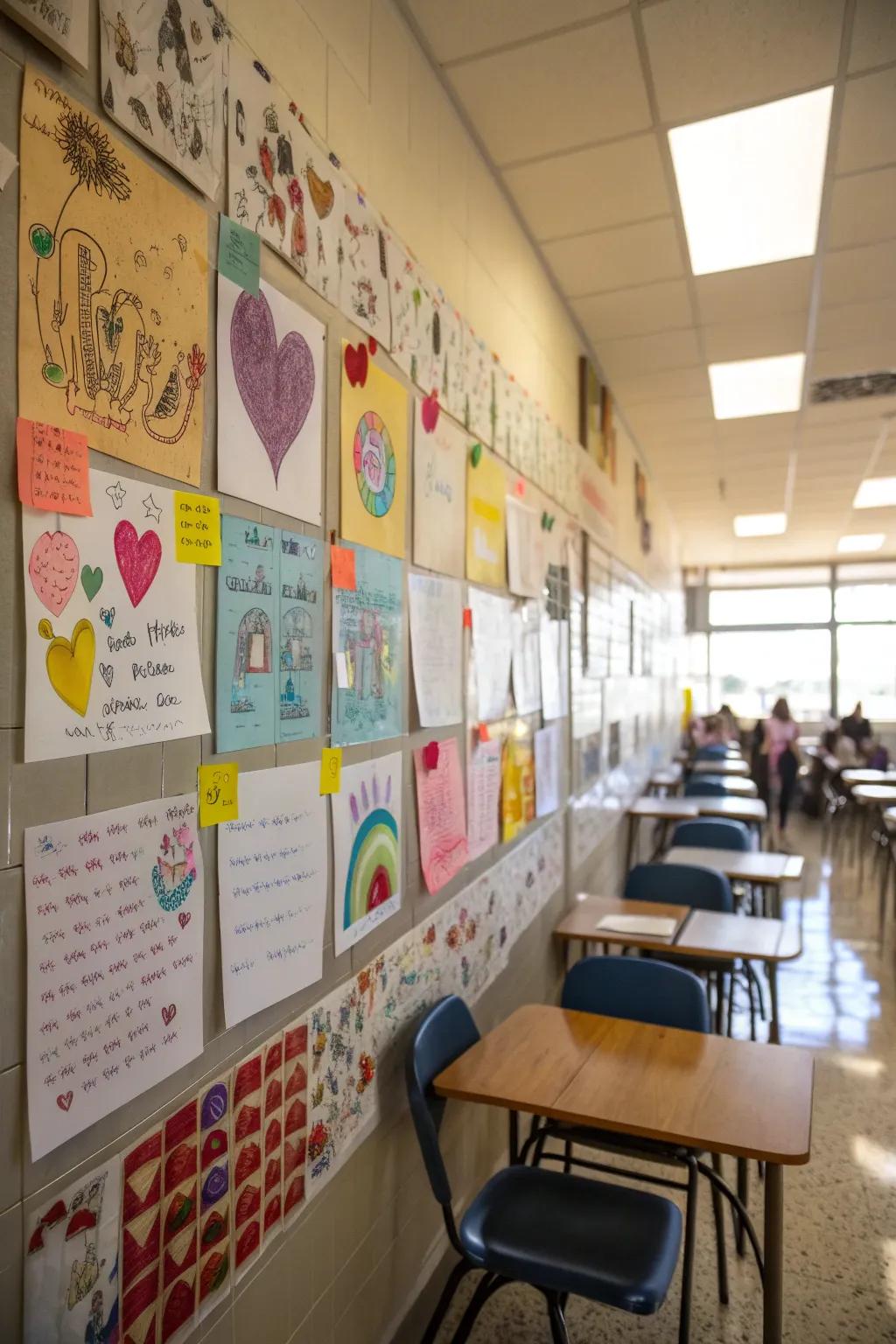 Positive affirmations on display can boost student morale.