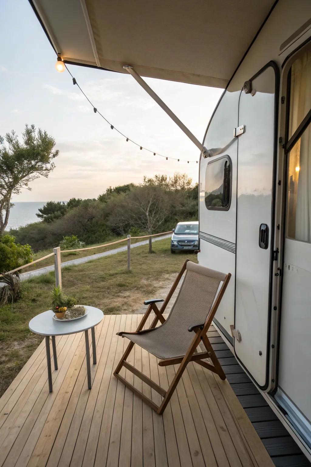 Find tranquility with a minimalist deck setup.