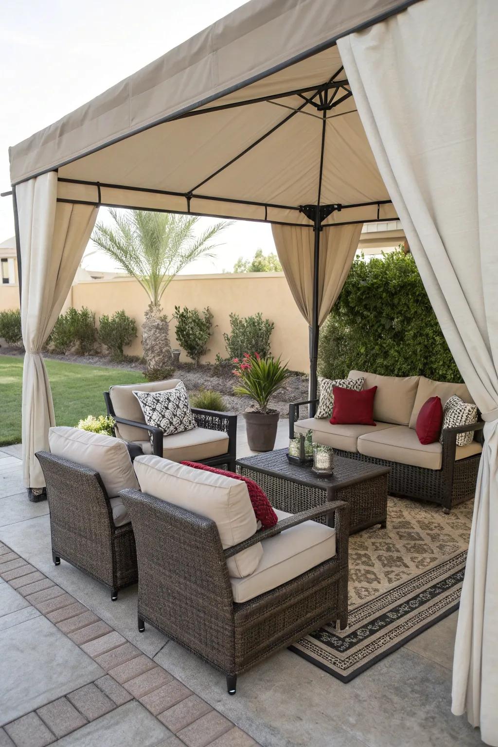 Coordinate your textile overlay with furniture for a harmonious design.