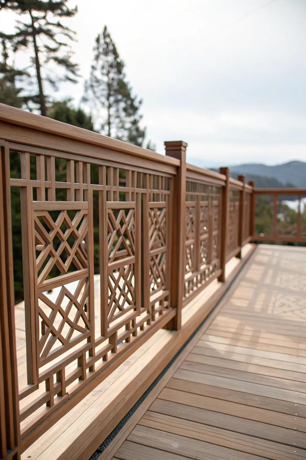 Transform your railing into artwork using polygon designs.