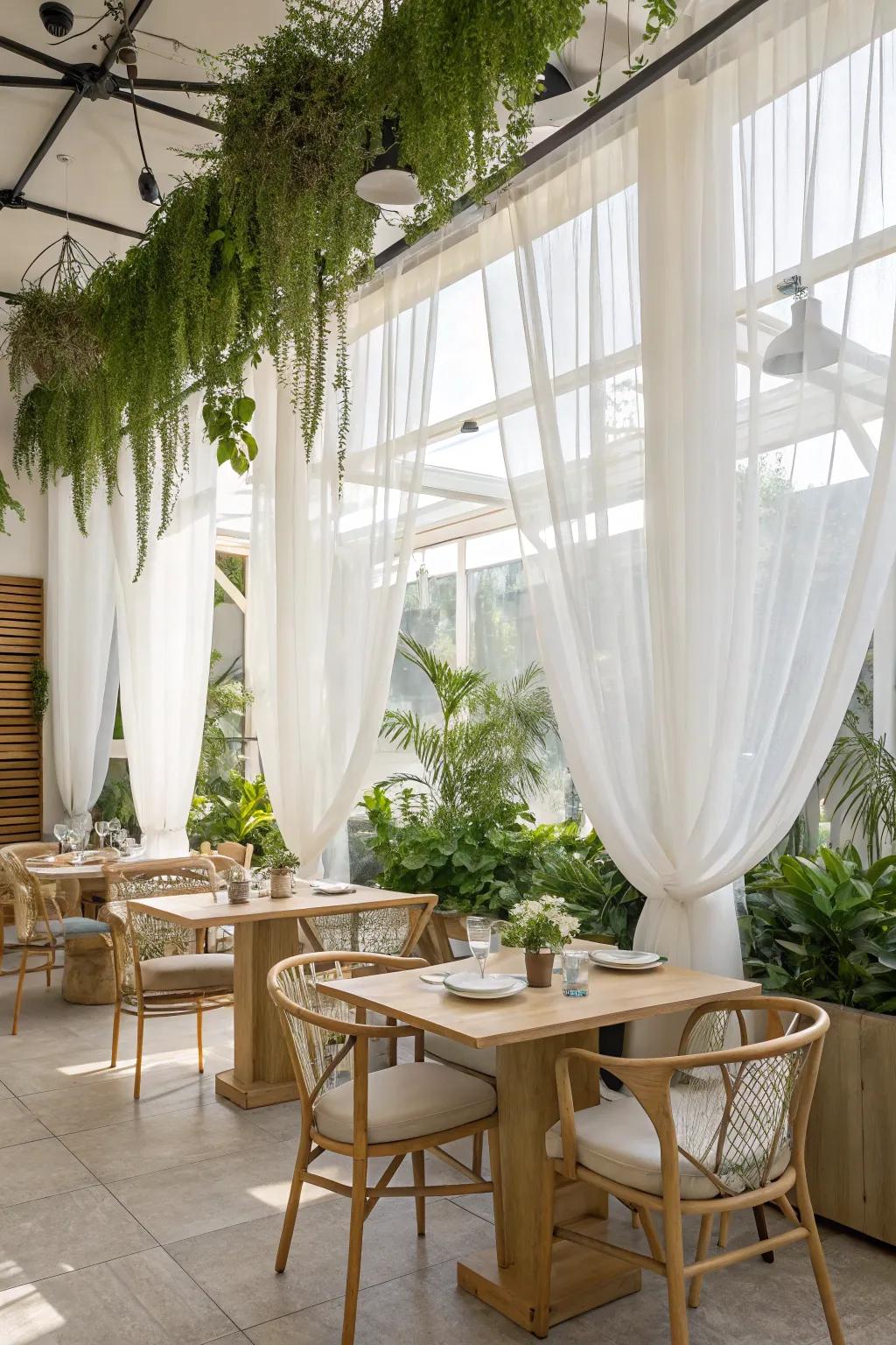 See-through curtains for a radiant and airy ambiance