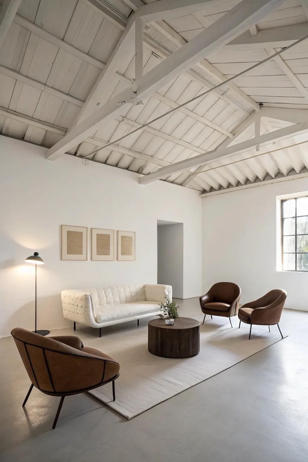 Achieve sleek sophistication via minimalist ceiling designs.