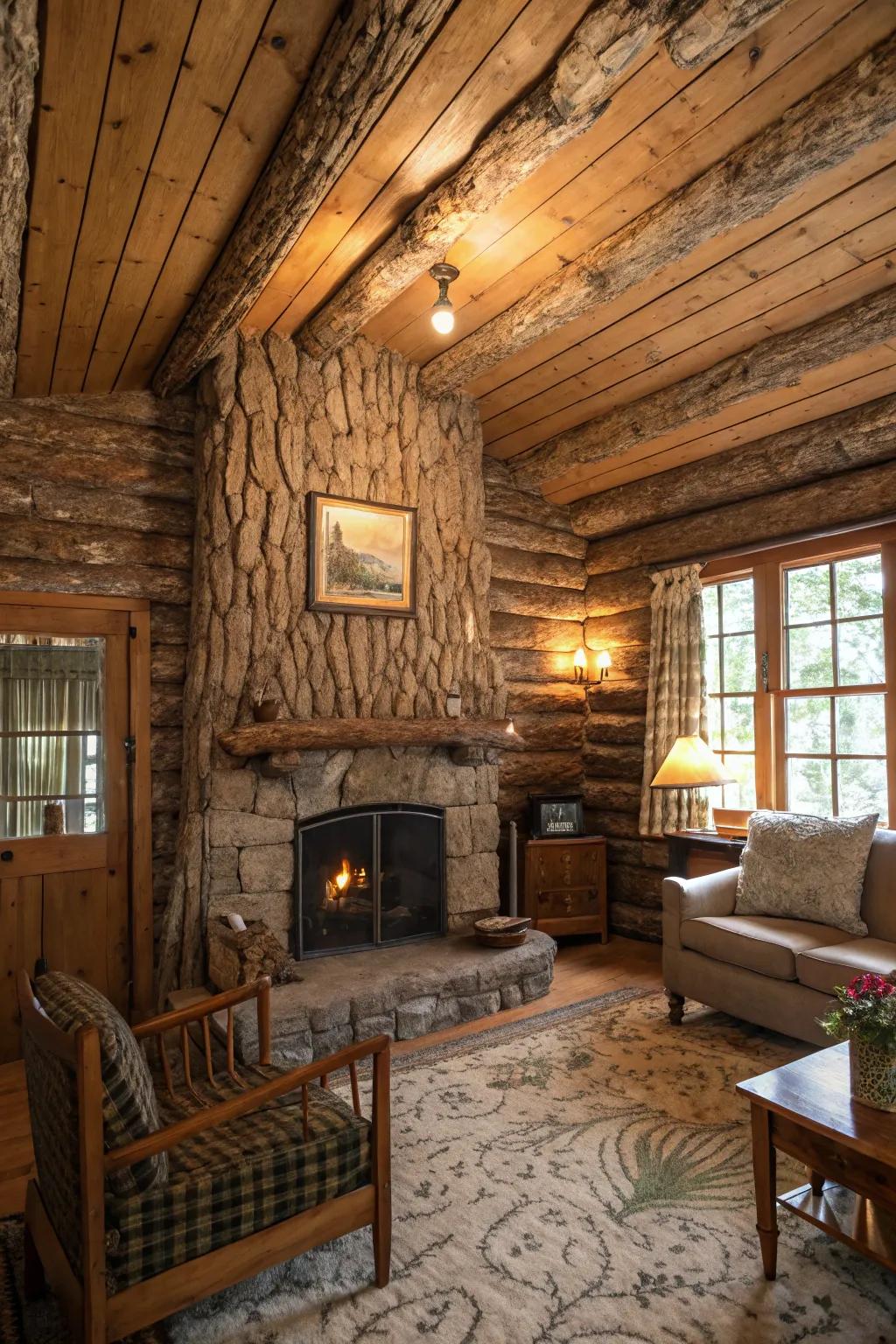 Bring nature inside with the natural beauty of a woodland surface texture.