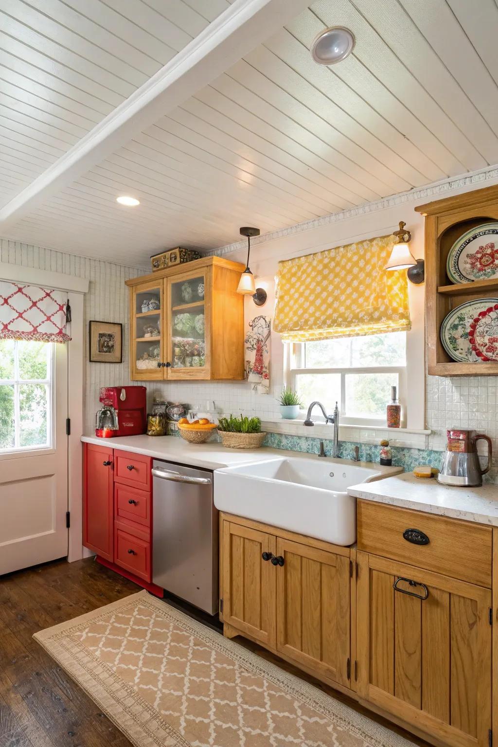 Beadboard ceilings bring cottage charm to any space.