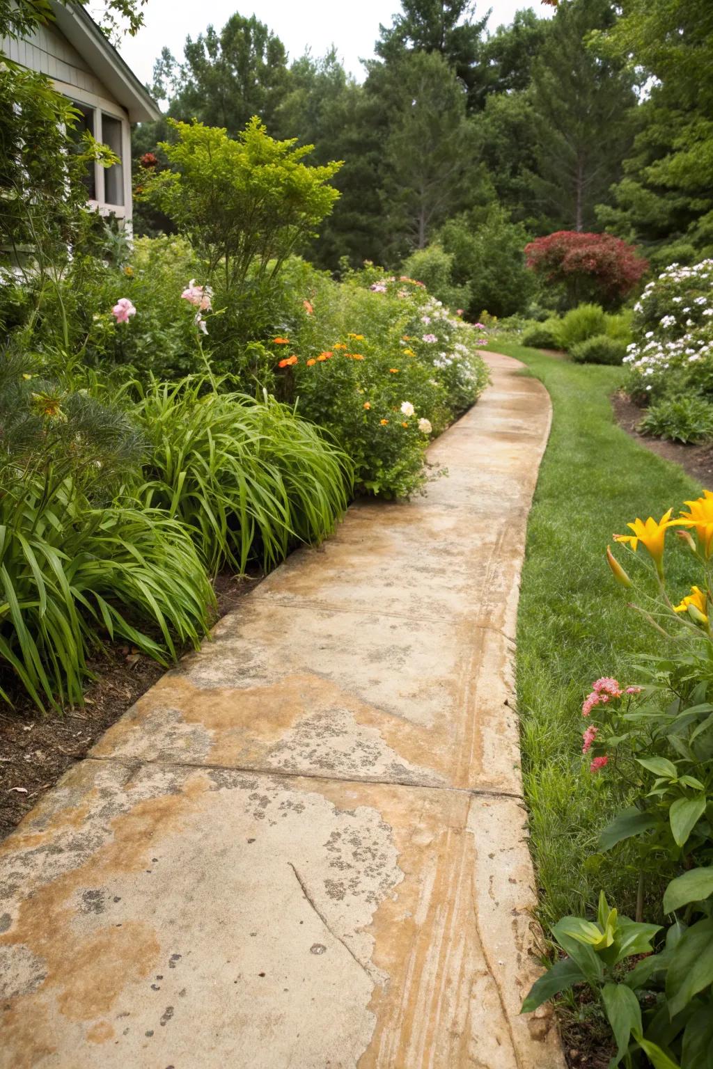 A chalk wash stone walkway for a hint of old-world sophistication.