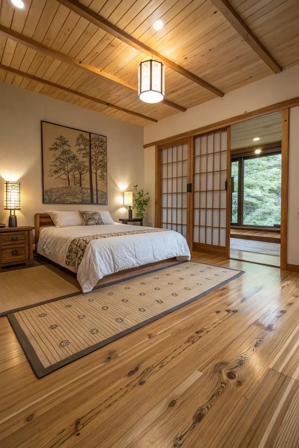 Embrace eco-friendliness with lovely bamboo flooring.
