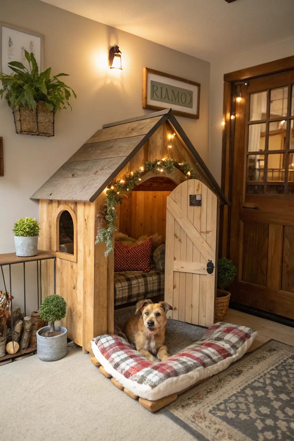 Invite cottage charm indoors with this distinctive kennel design.