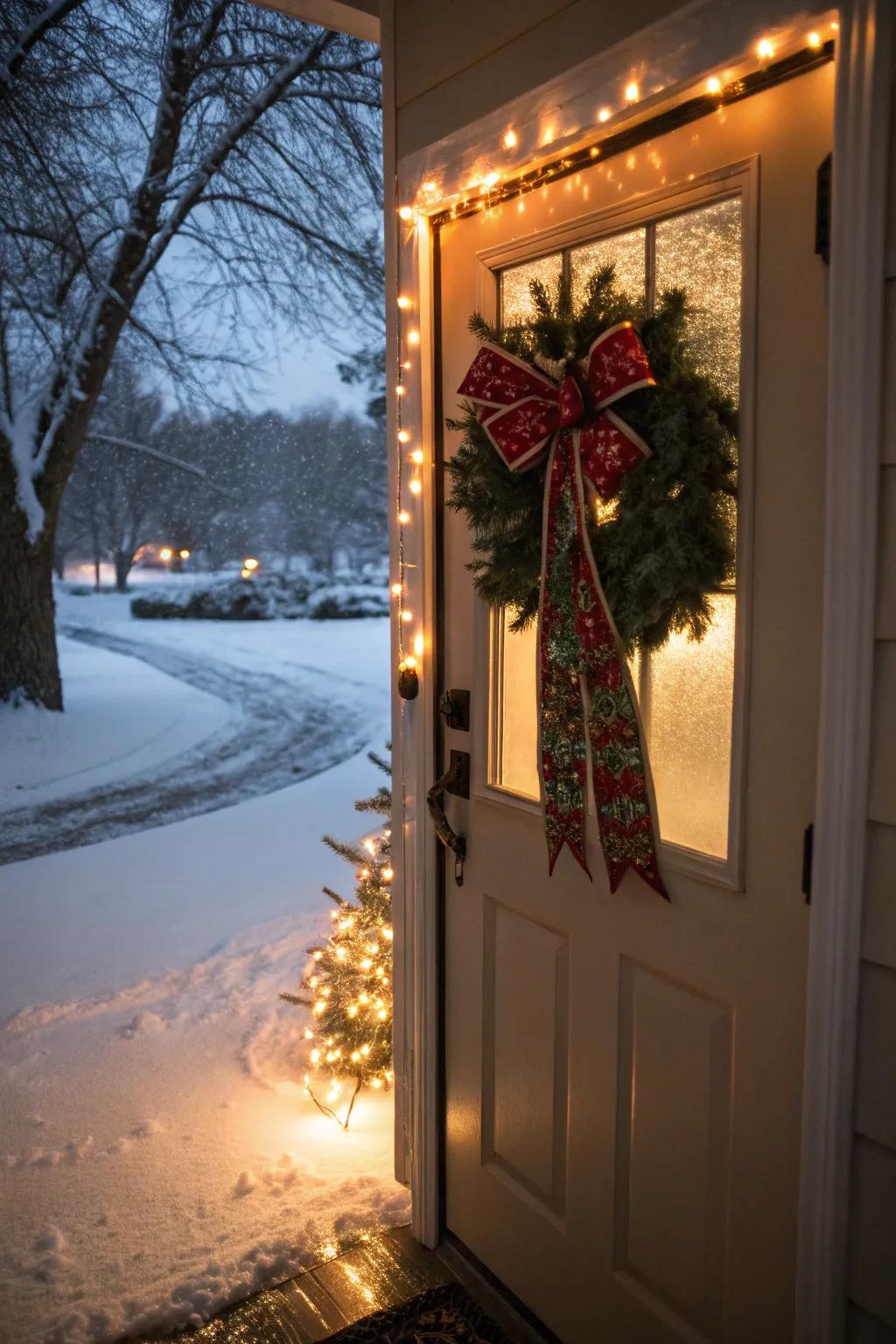 Add sparkle to your entrance with a light-up bow.