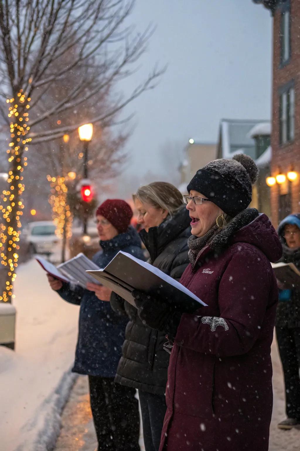 A heartwarming Christmas caroling adventure, sharing joy through song.