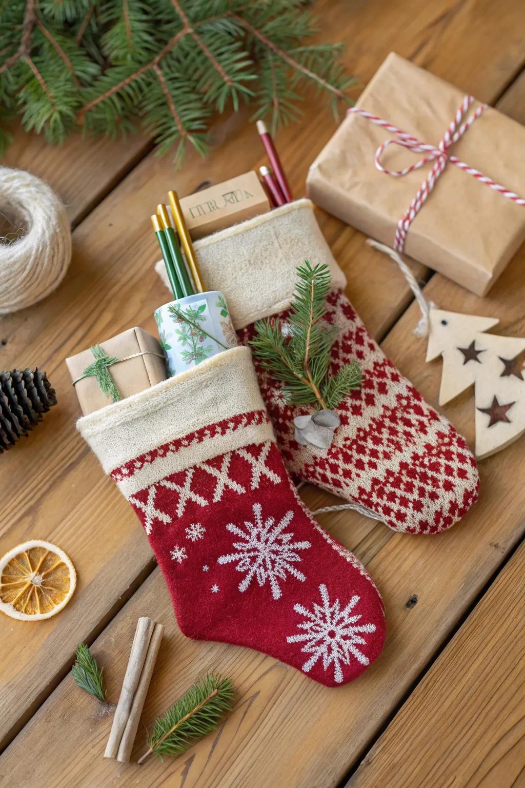 Eco-friendly fillers are a thoughtful choice for your sock exchange.