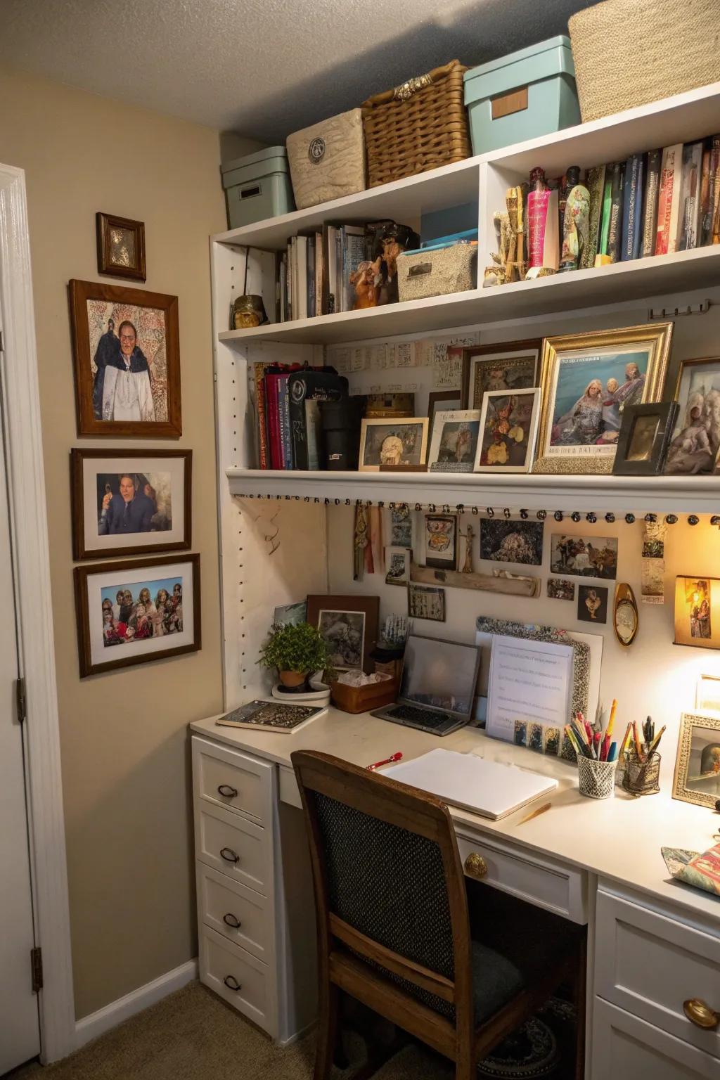 Add personal touches to give your cloffice character and warmth.