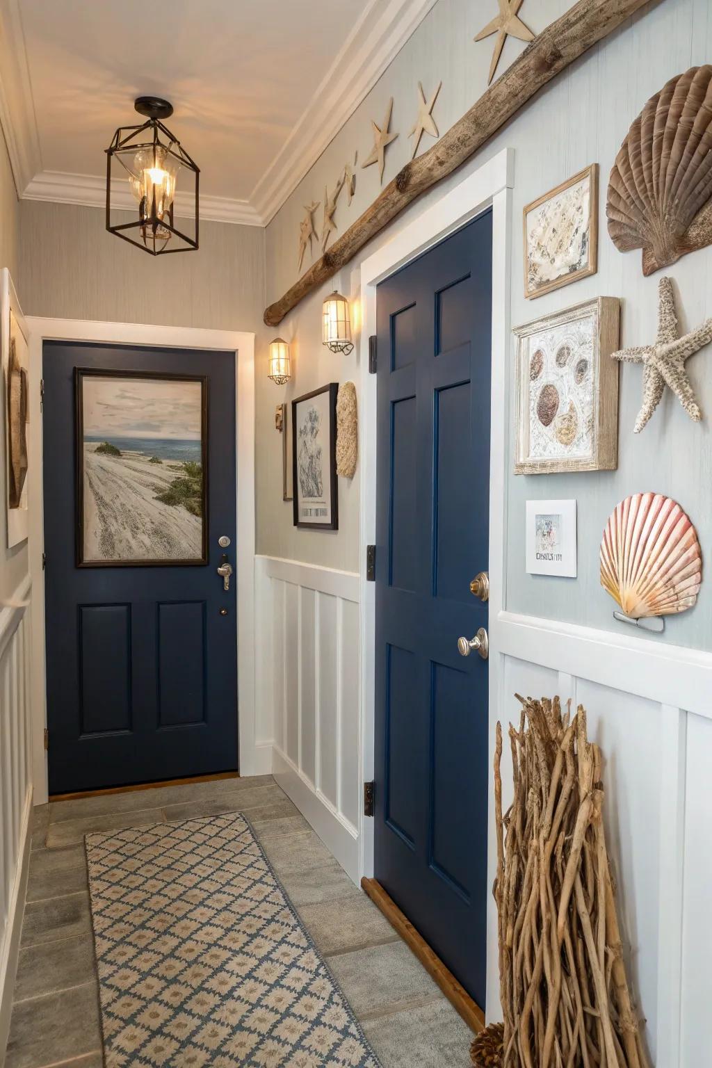 Seafaring indigo enhances coastal themes with elegance.