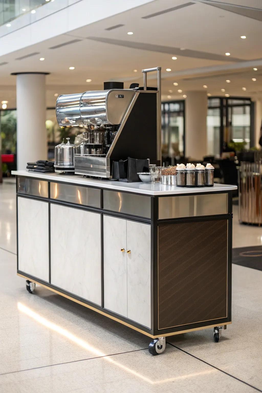 A cool, modern coffee cart for today's home.