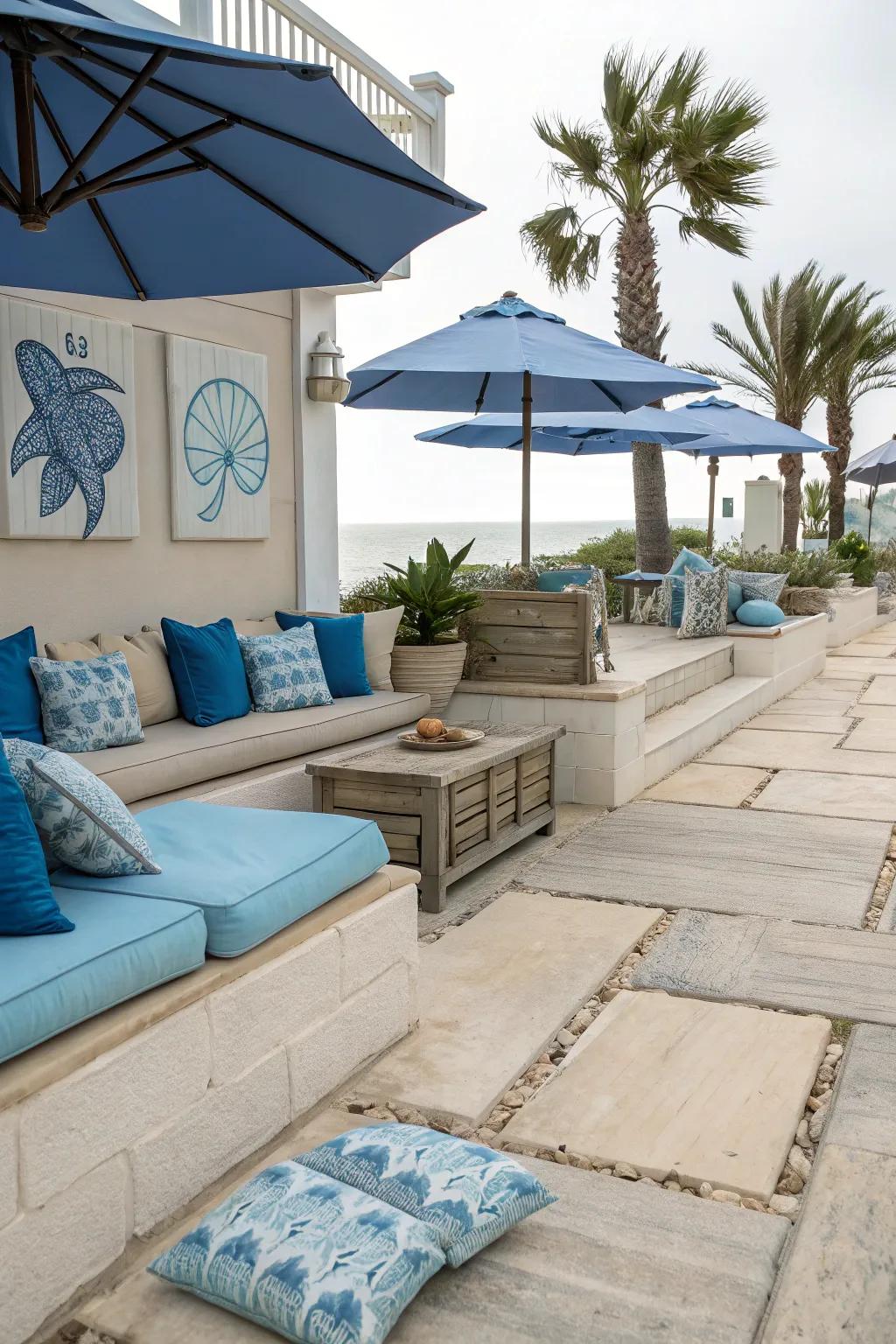 Embrace seaside vibes with light-toned ground covers.