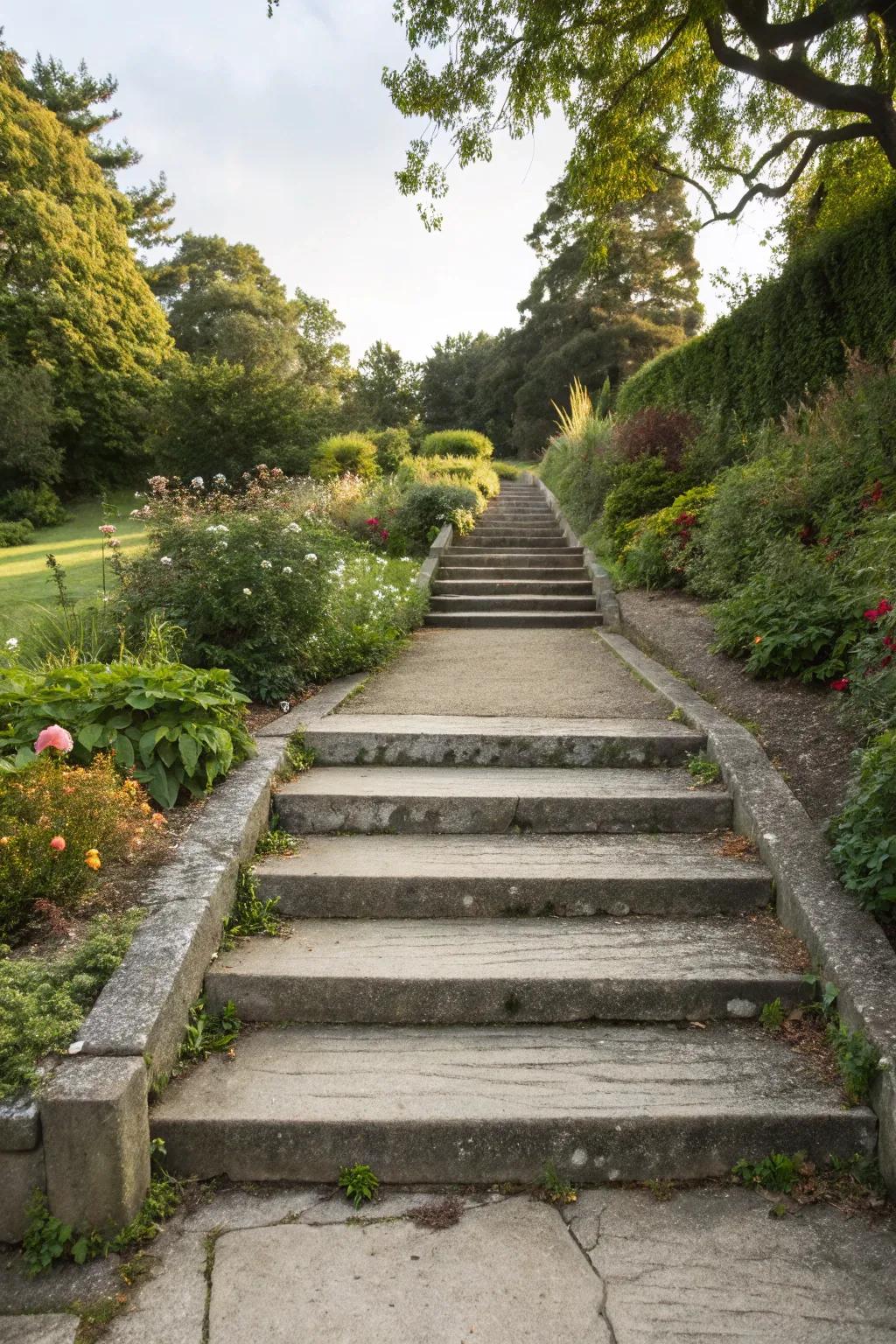 Seamless flow from steps to pathway.