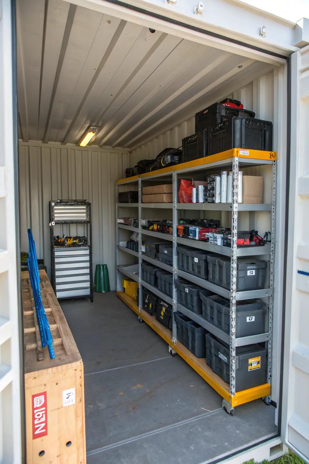 Design an individual interior in the container to satisfy your own storage criteria.