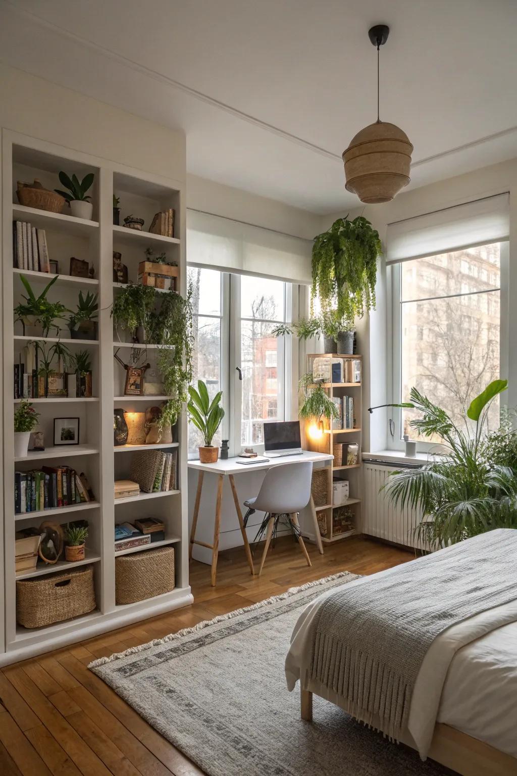 An unblocked design improves the spaciousness of your bedroom.