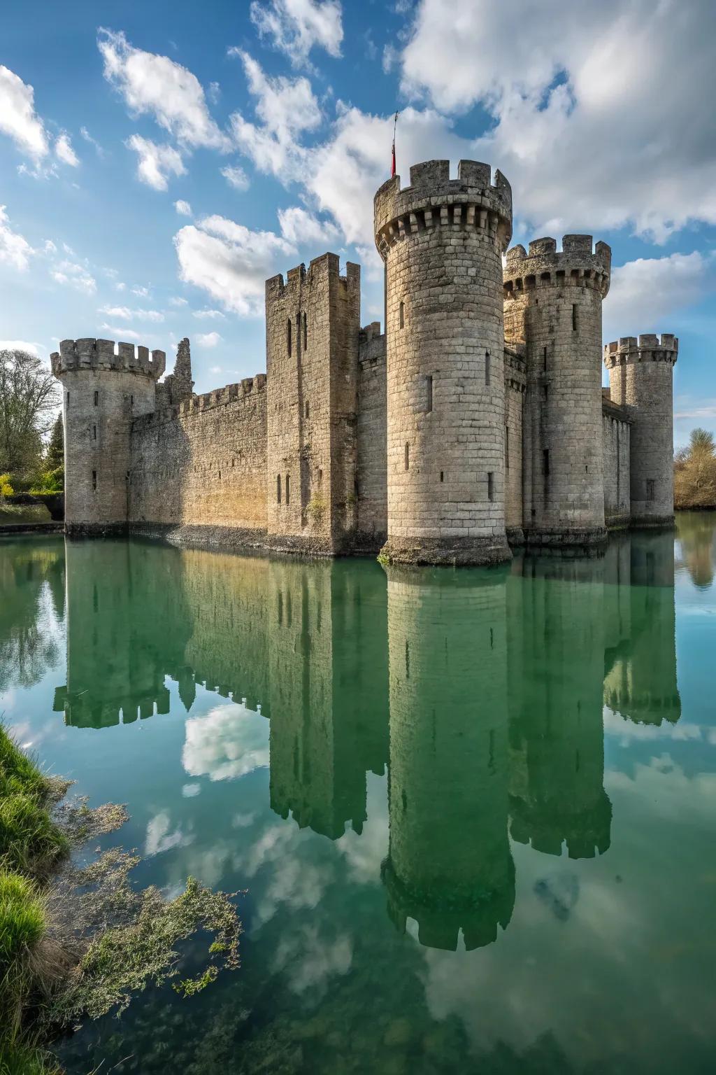 A tranquil haven with water all around.