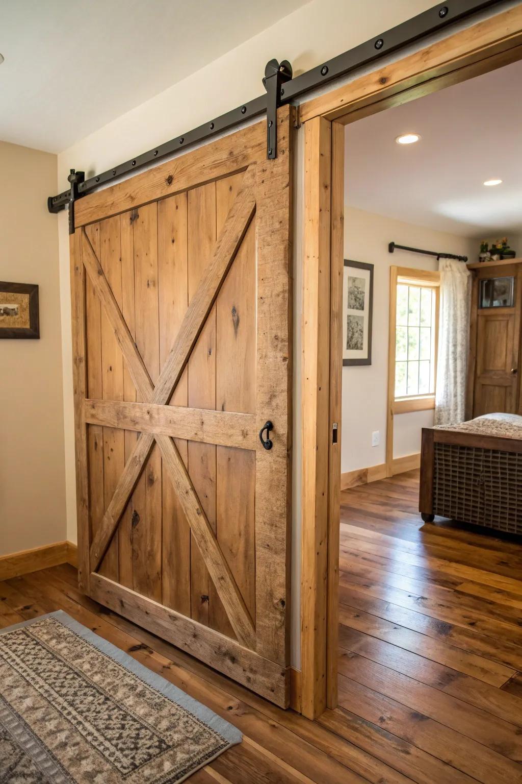 Barn doors inject rustic charm and usefulness.