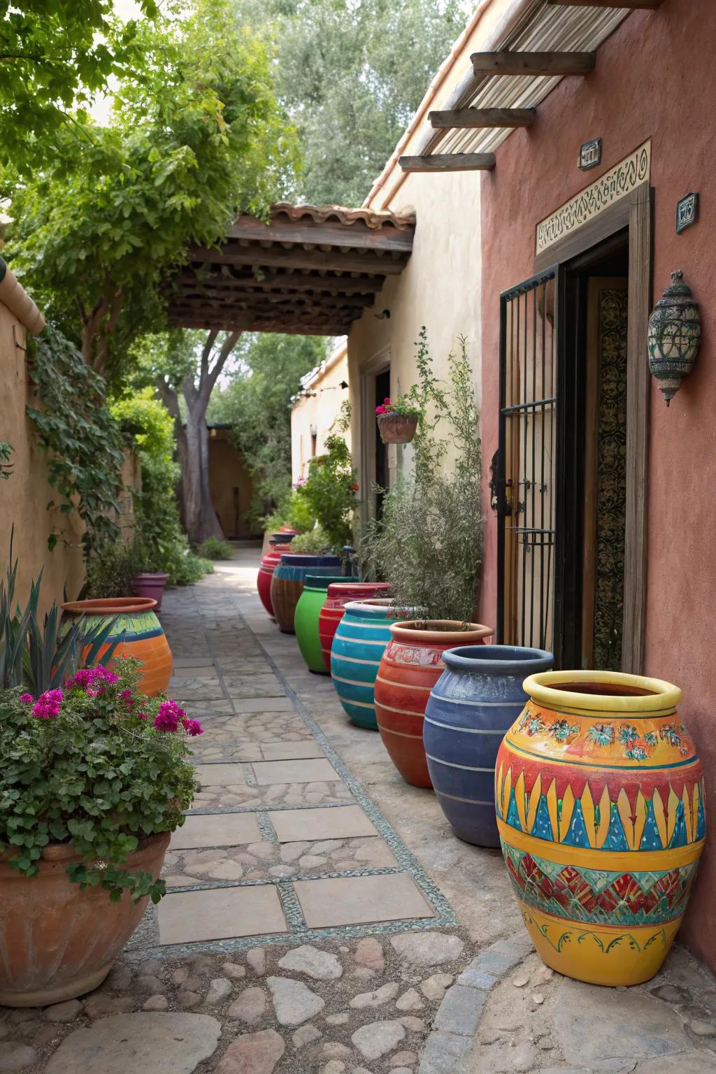 Artistry shown via vases and containers.
