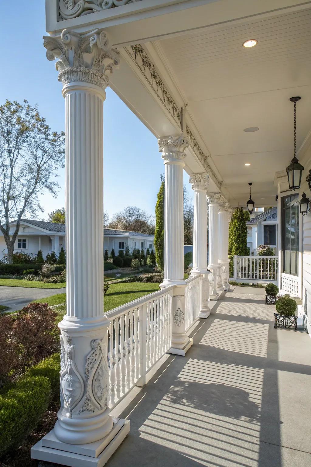 Refined pillars add a hint of classical elegance to your porch.