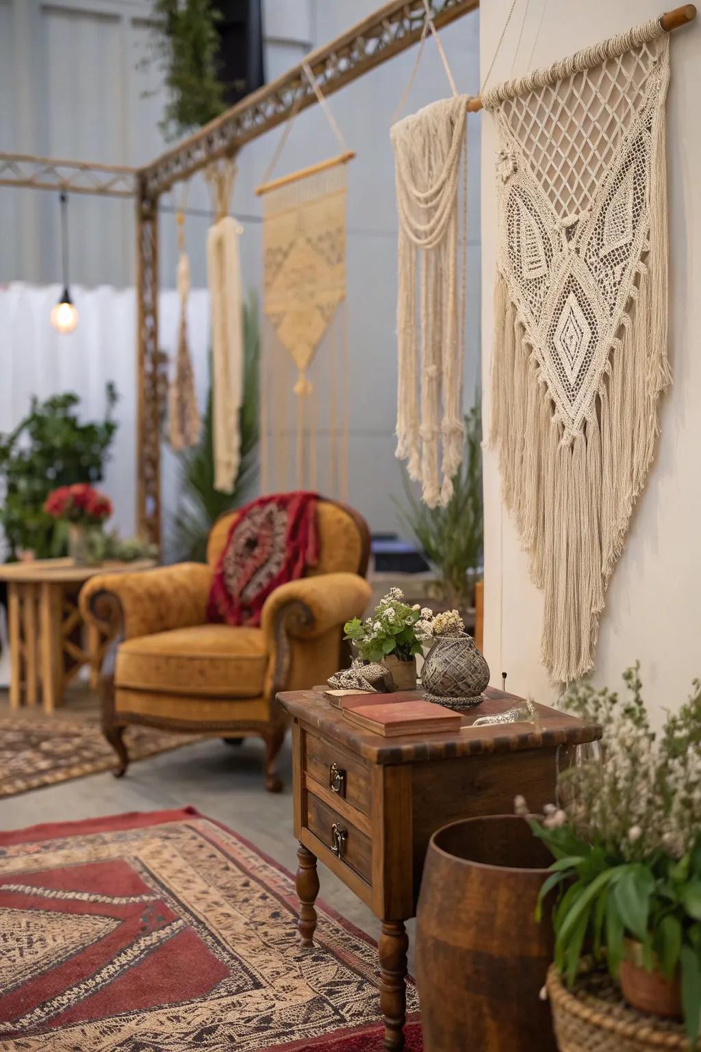 Boho and retro touches make a room feel both cozy and stylish.