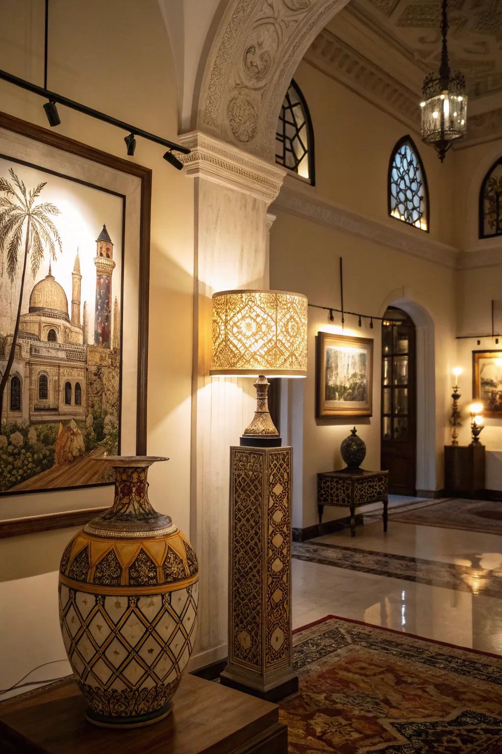 Feature illumination adds intrigue and snugness by accentuating special elements.