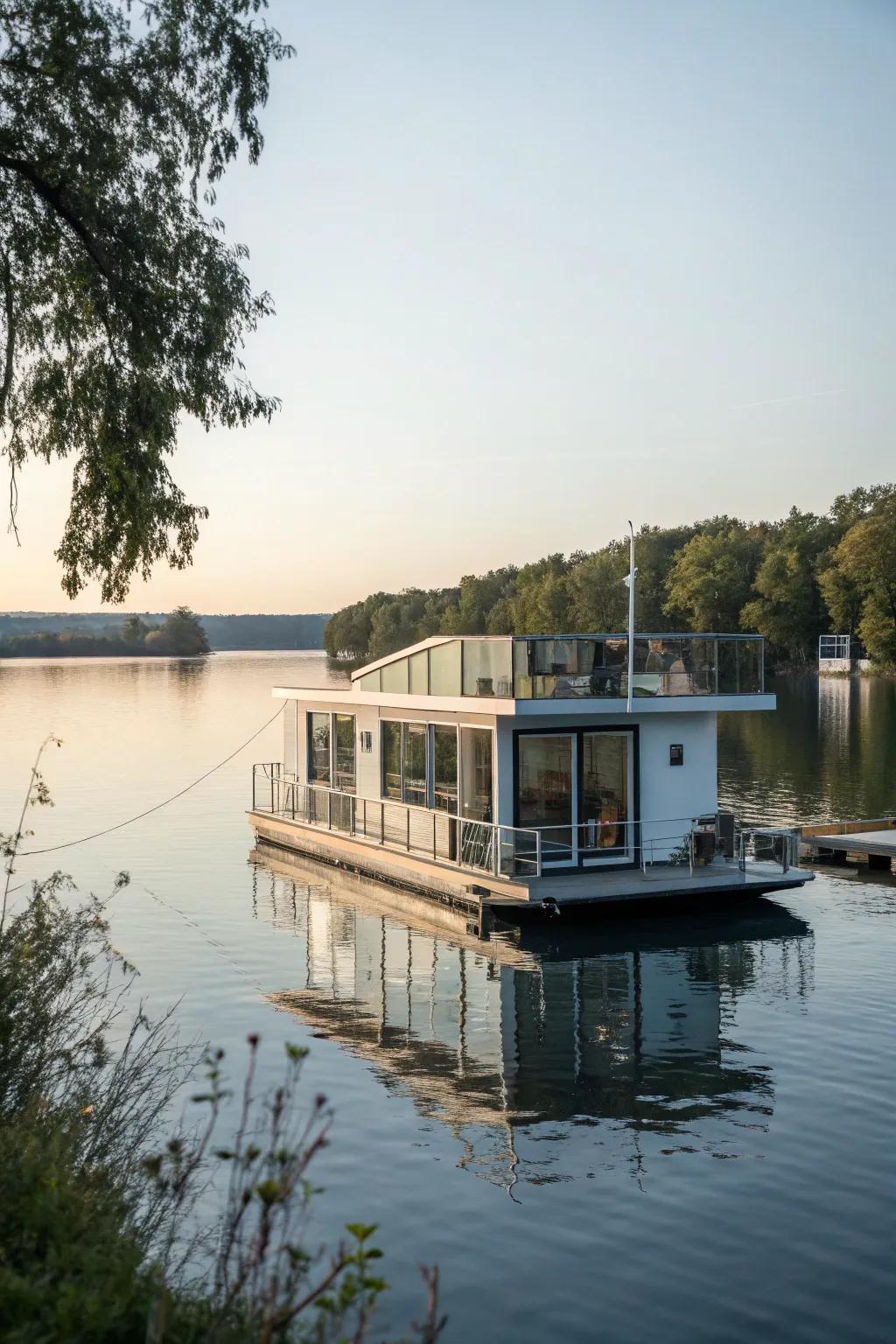 A floating home offering peaceful living on the water.