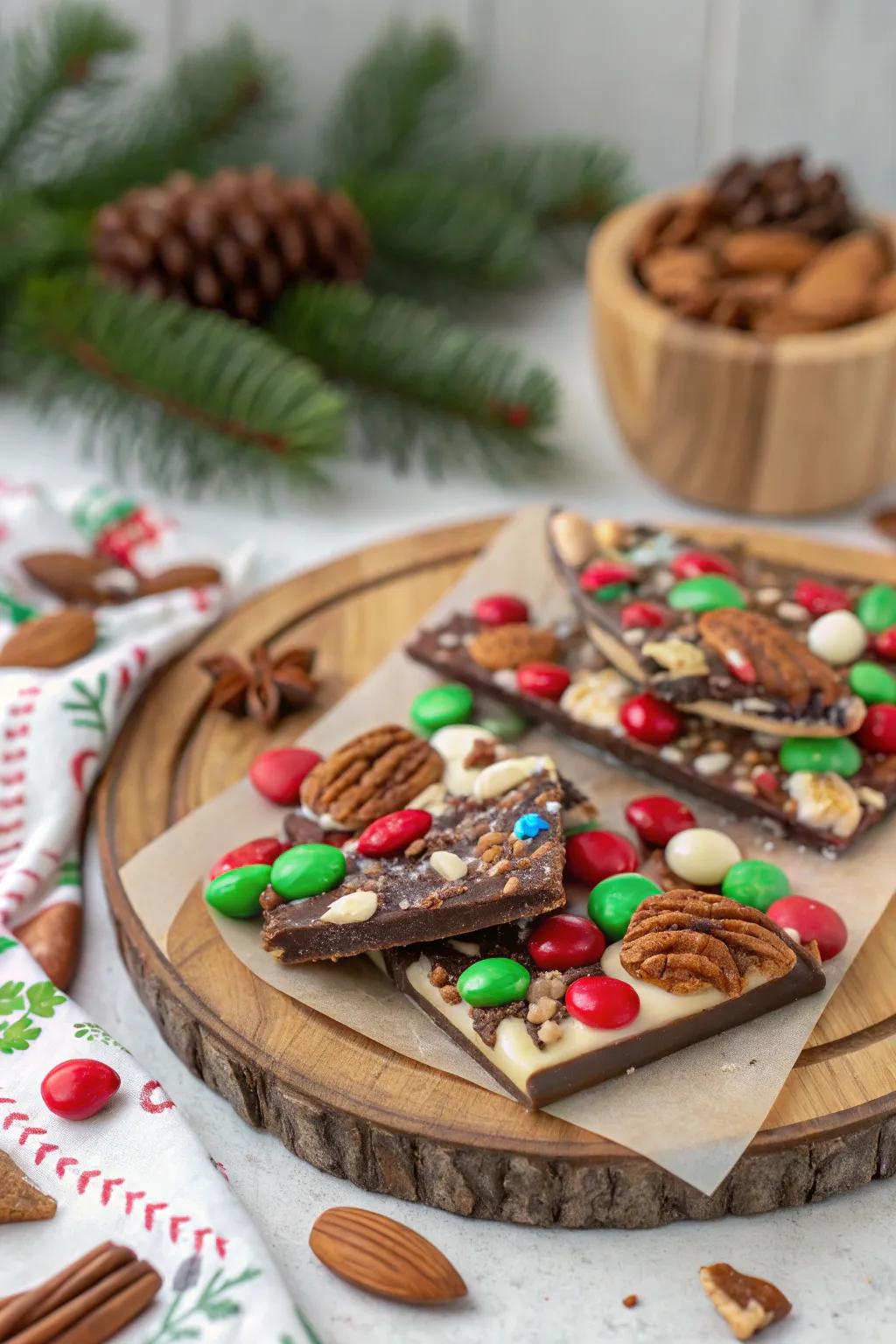 Colorful and tasty Christmas chocolate that's great for holiday giving.