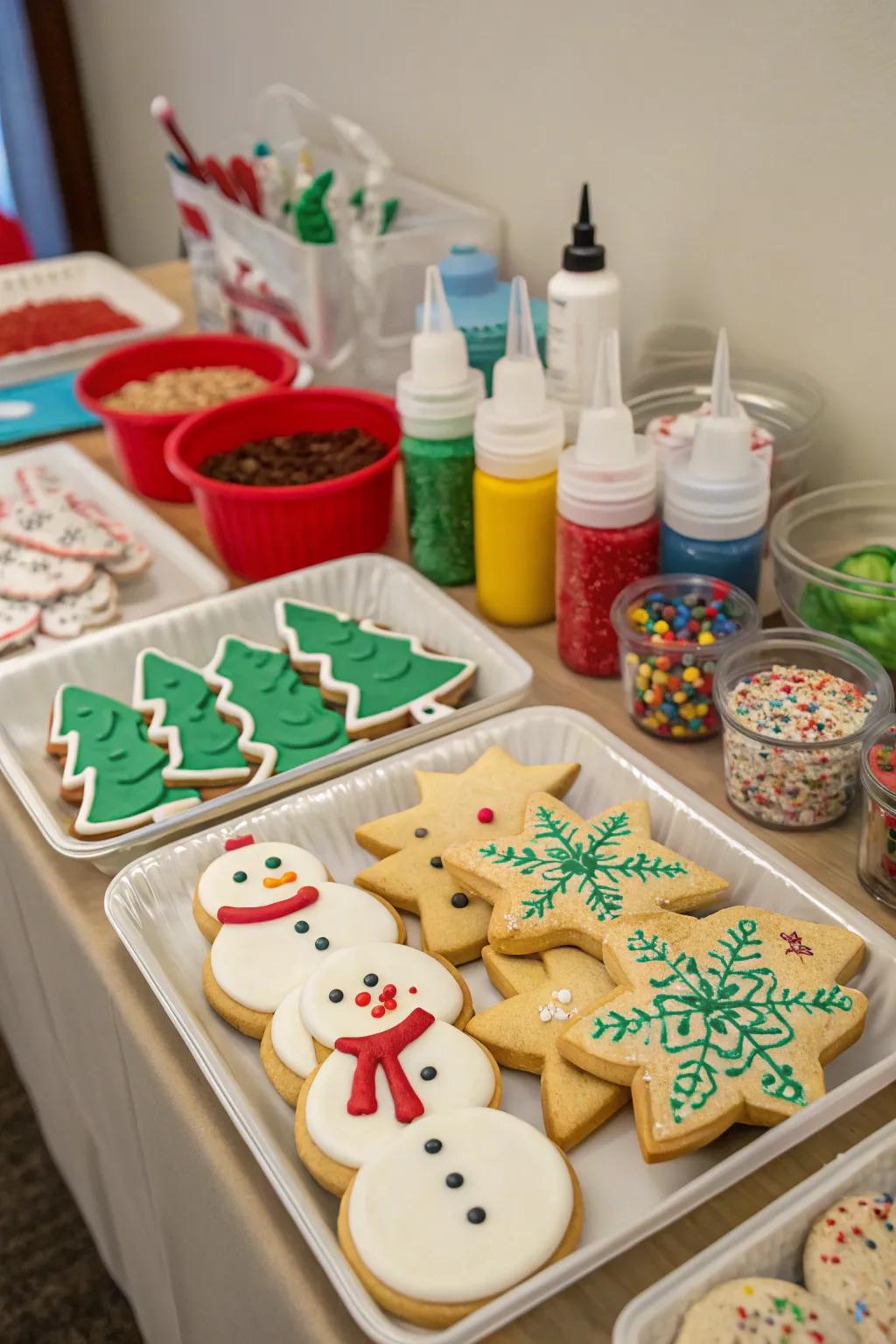 A cookie decorating party is a festive and fun gathering.