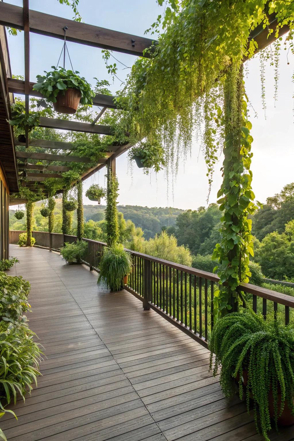 Above greenery brings a dash of nature to your deck cover.