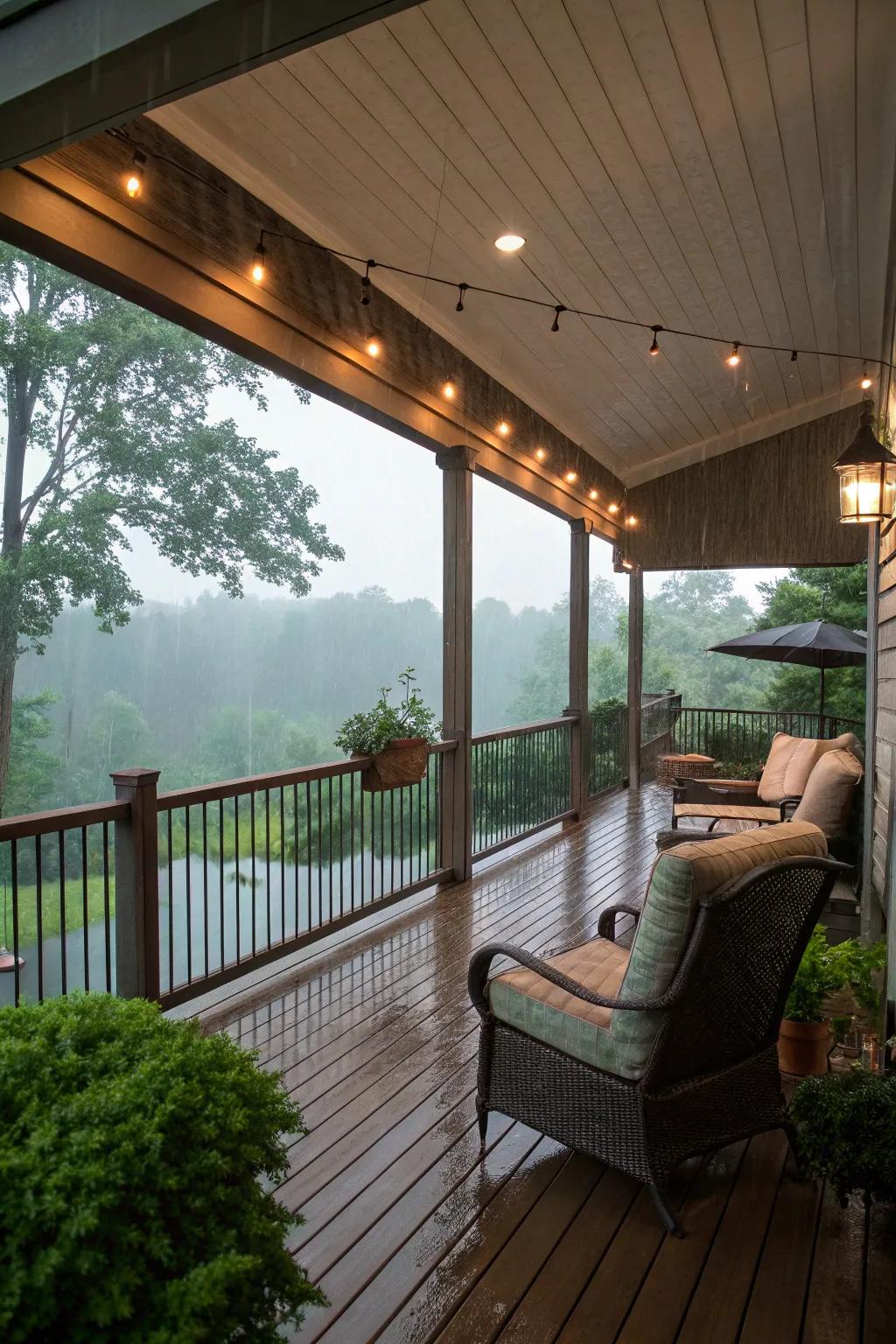 Covered patios provide comfort and protection in any weather.