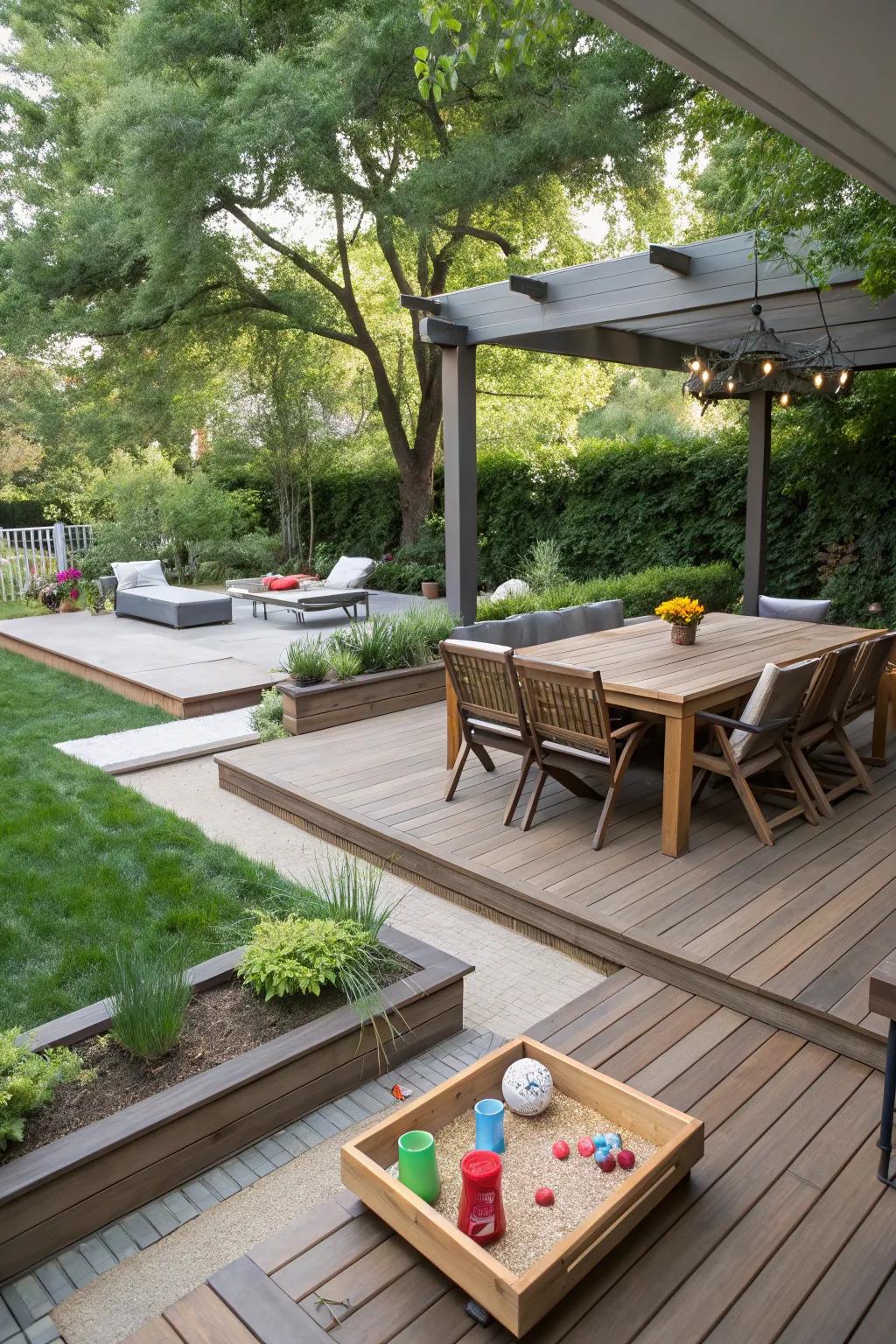 Usability of your deck is increased by functional zones.