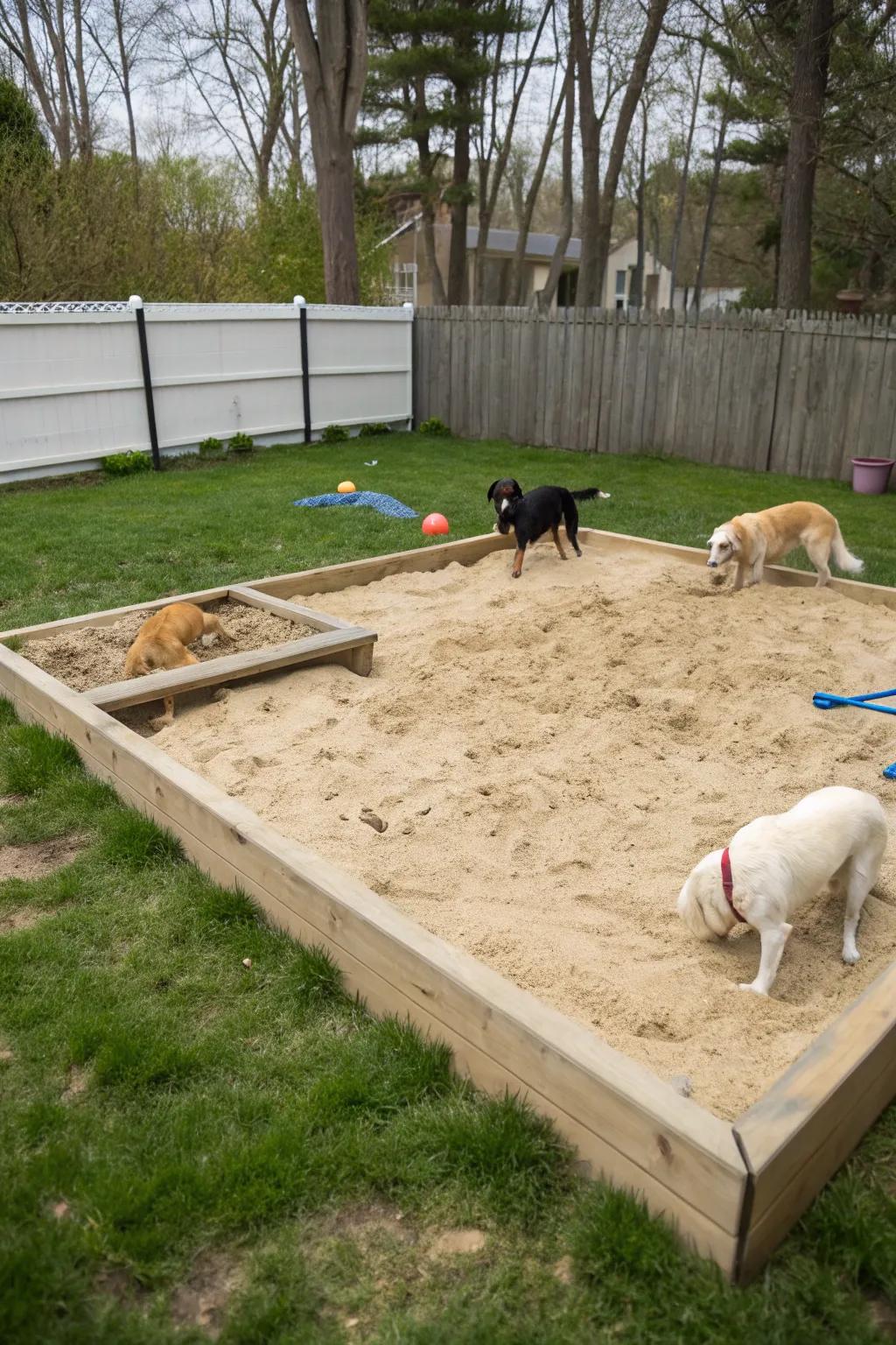 A sandbox fulfills your dog's innate digging desires.