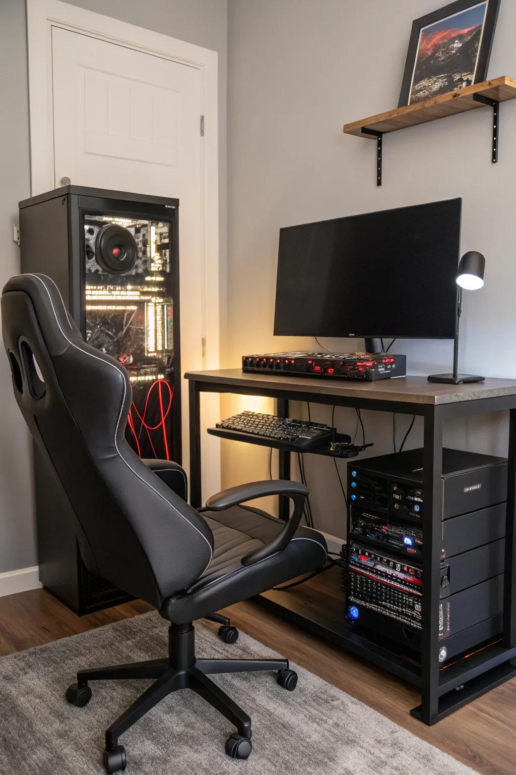 Tidy cables promote a more attentive gaming experience.