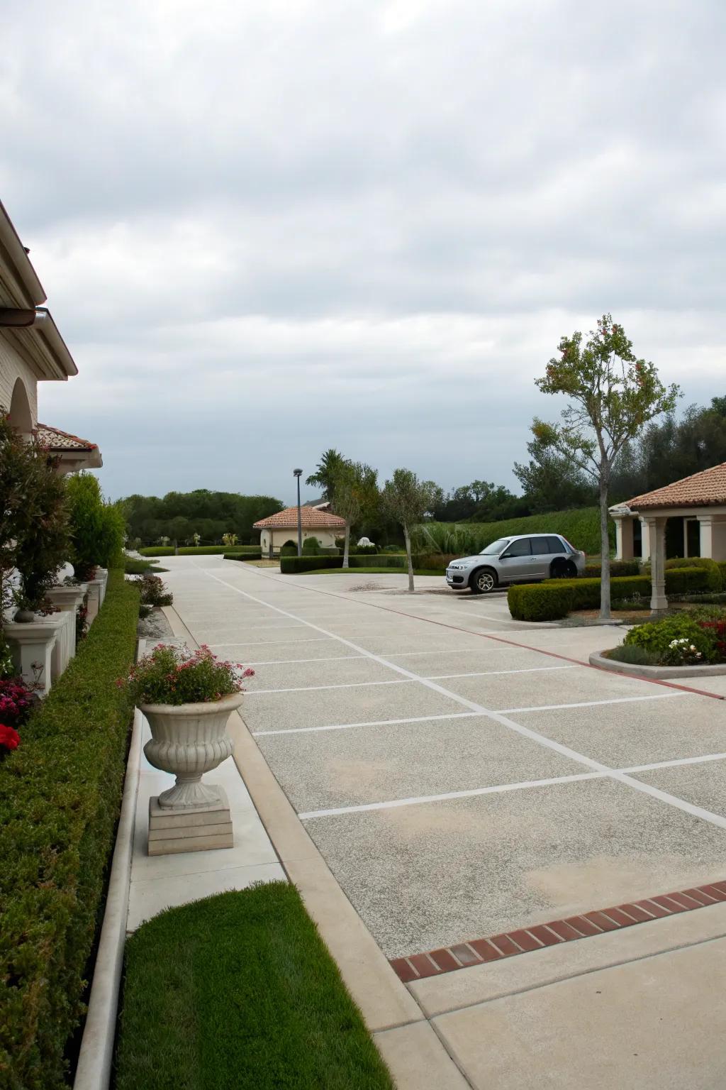 Unite beauty and purpose with a driveway that presents plentiful parking.