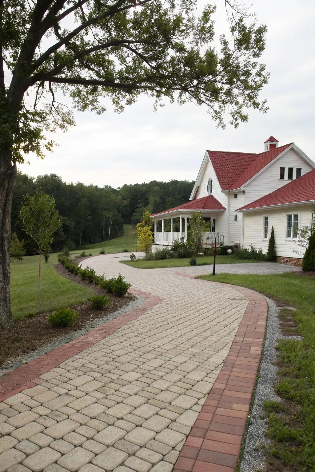 Classic brick tiles provide timeless charm.
