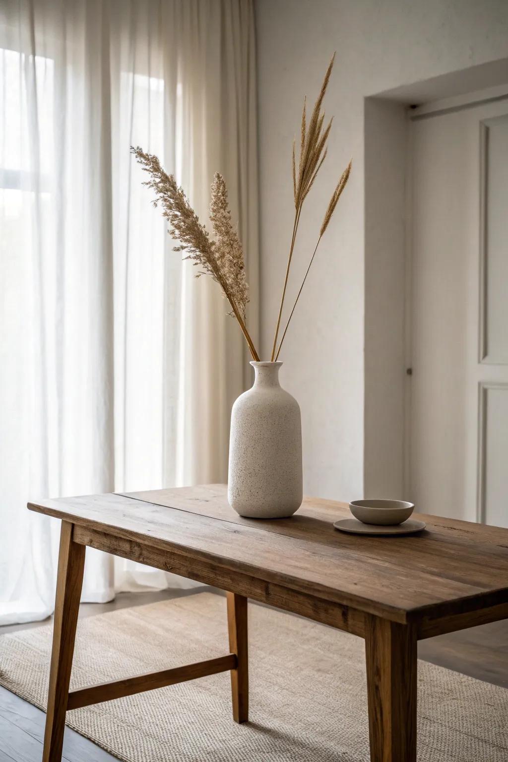 Minimalist elegance by having a touch of preserved botanicals.