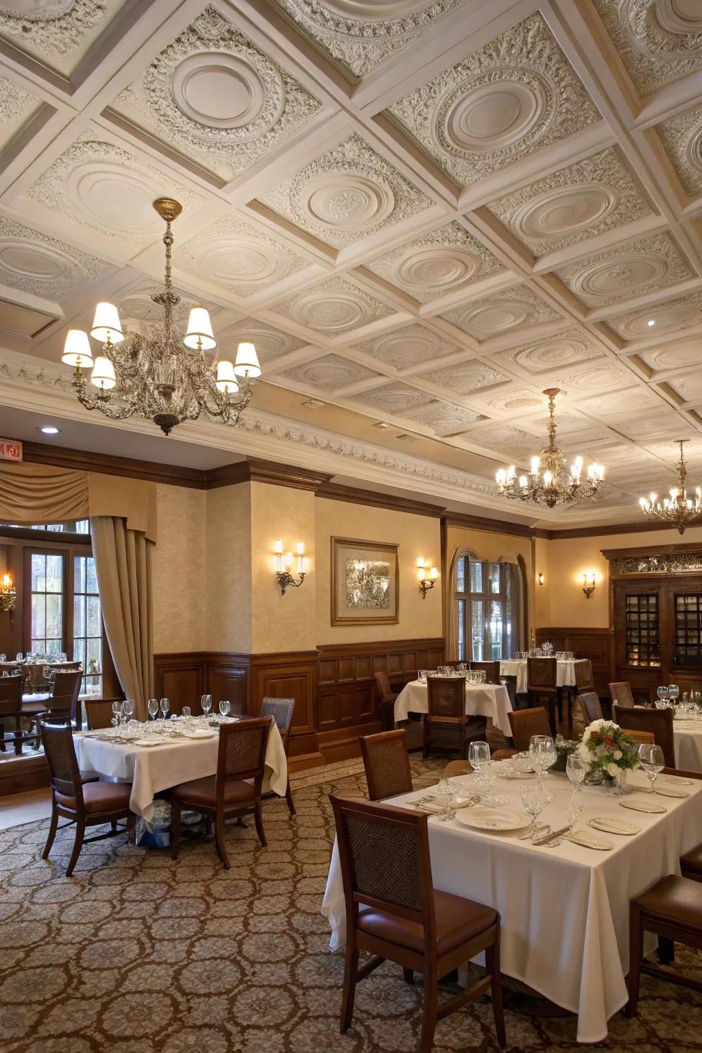 Mock coffering adds elegance on a budget.