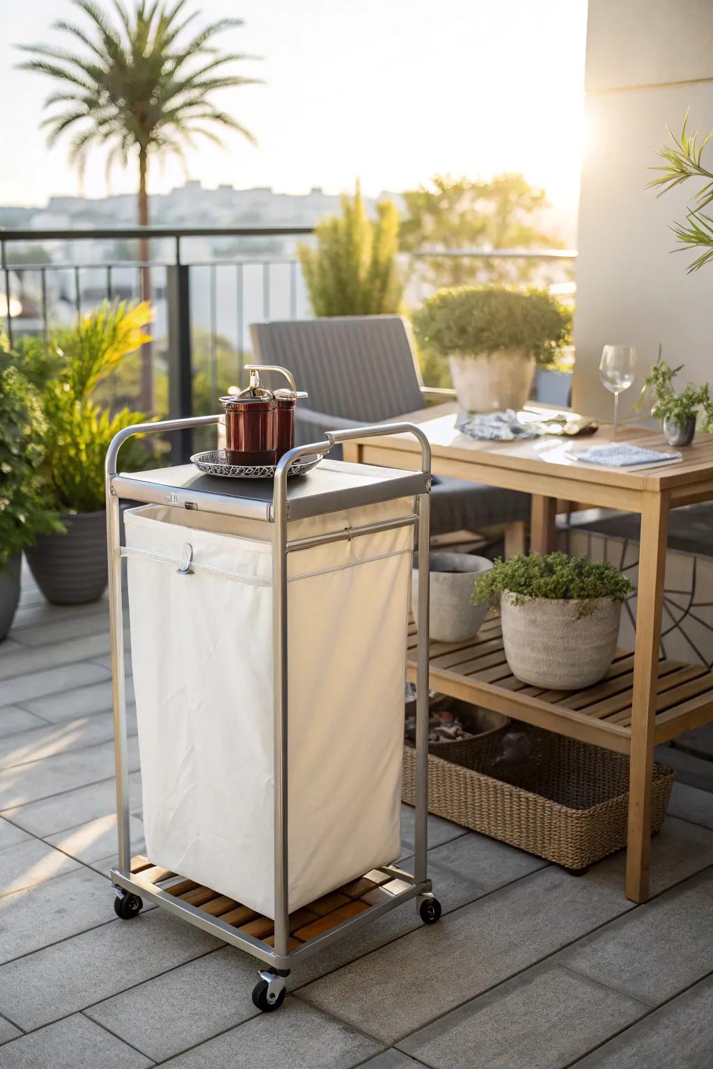 Wheeled carriers offer mobility and style for trash bins.